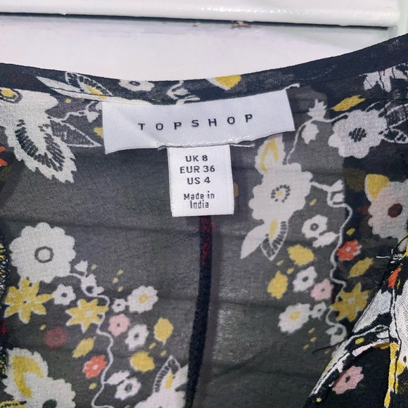 TopShop Black Slip dress with Floral Ruffle Dress - Picture 10 of 12